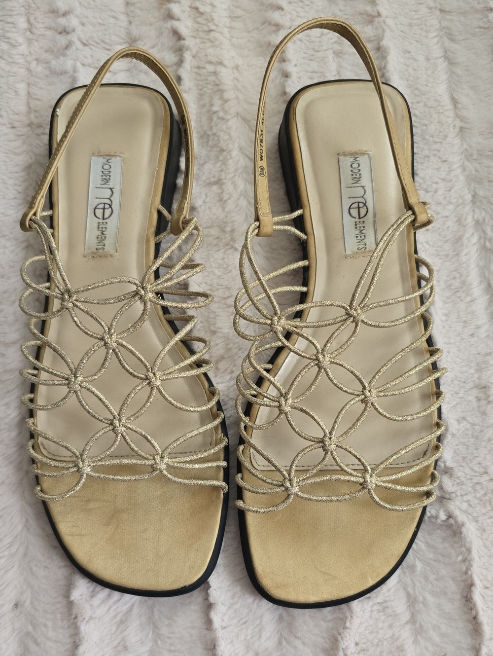 Gold Knotted Slingback Sandals